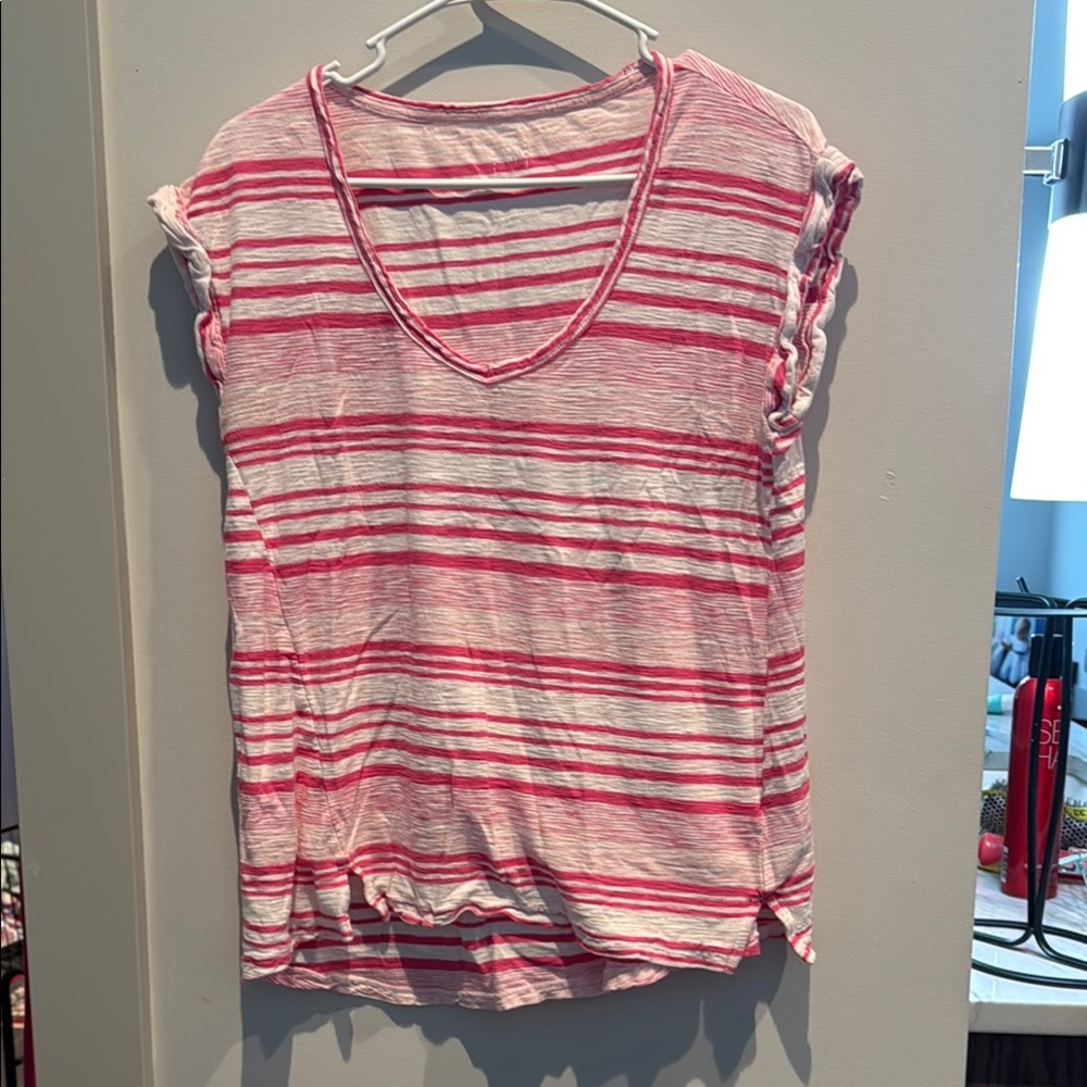 Striped Red and White Women's Top